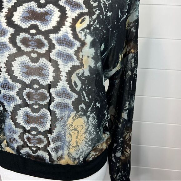 CAbi Snakeskin Python Dressed Up Sheer Top XS - Picture 5 of 6